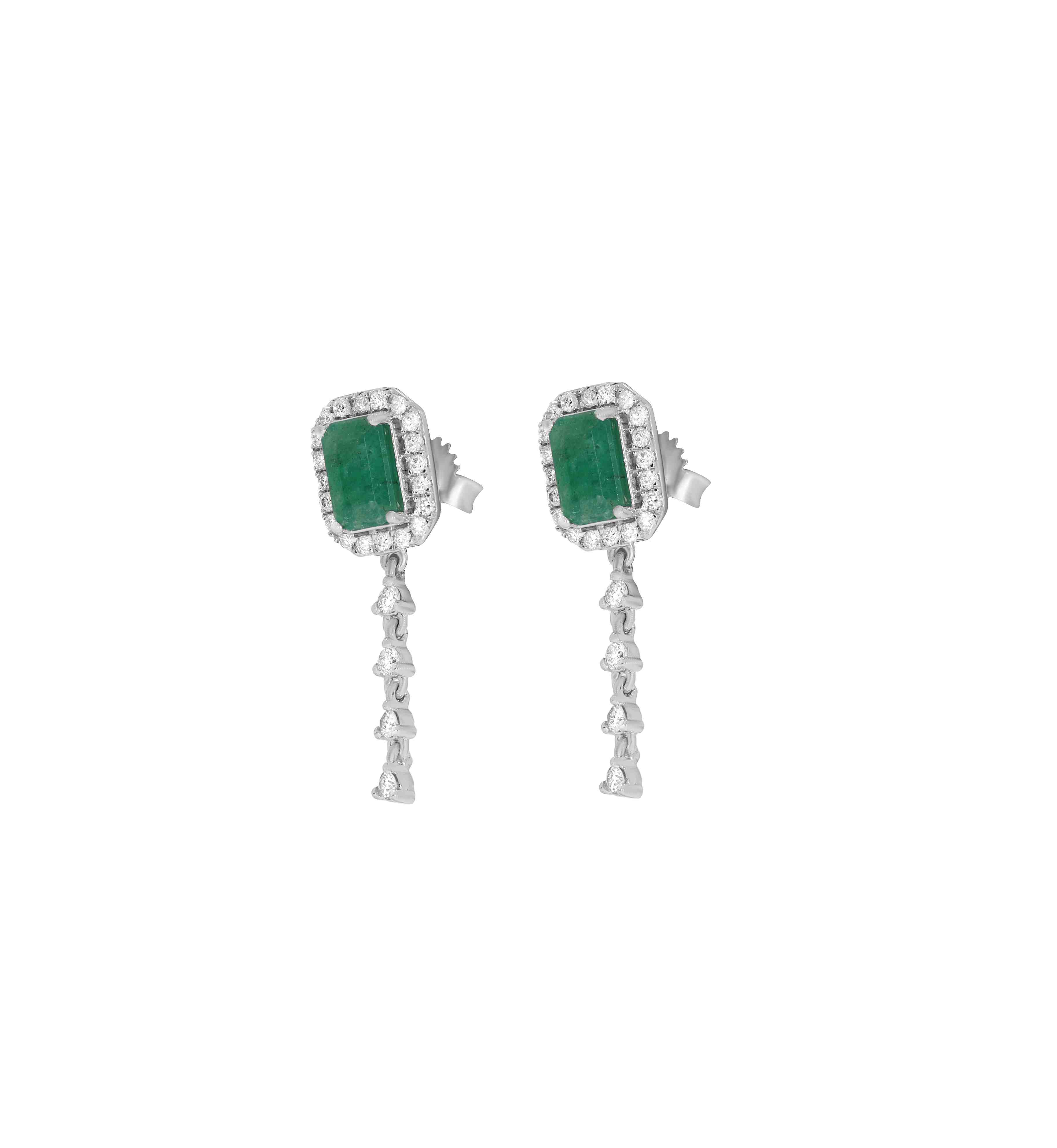  Diamond and Emerald Drop Earrings ER21879A